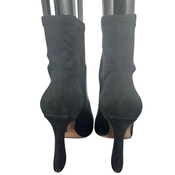 Louise et Cie Black Leather Sock Ankle Boots Women’s 8.5 Pointed Toe High Heel - Picture 4 of 12